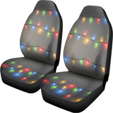 Colorful Christmas String Lights Print Universal Fit Car Seat Covers 102422
