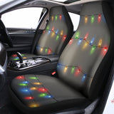 Colorful Christmas String Lights Print Universal Fit Car Seat Covers 102422