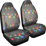 Colorful Christmas String Lights Print Universal Fit Car Seat Covers 102422