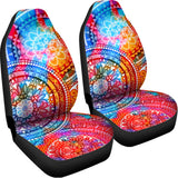 Colorful Circle Mandala Print Universal Fit Car Seat Covers 102422