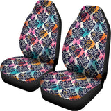 Colorful Damask Pattern Print Universal Fit Car Seat Covers 102422