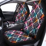 Colorful Damask Pattern Print Universal Fit Car Seat Covers 102422