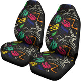 Colorful Dinosaur Fossil Pattern Print Universal Fit Car Seat Covers 102422