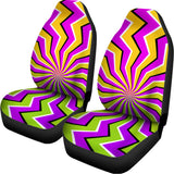Colorful Dizzy Moving Optical Illusion Universal Fit Car Seat Covers 102422
