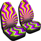 Colorful Dizzy Moving Optical Illusion Universal Fit Car Seat Covers 102422