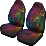 Colorful EDM Geometric Print Universal Fit Car Seat Covers 102422