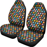 Colorful Emoji Faces Pattern Print Universal Fit Car Seat Covers 102422