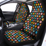 Colorful Emoji Faces Pattern Print Universal Fit Car Seat Covers 102422