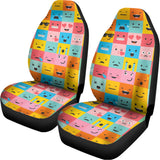 Colorful Emoji Pattern Print Universal Fit Car Seat Covers 102422