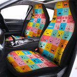 Colorful Emoji Pattern Print Universal Fit Car Seat Covers 102422