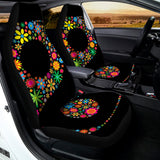 Colorful Flowers Yin Yang Print Universal Fit Car Seat Covers 102422
