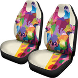 Colorful Giraffe Portrait Print Universal Fit Car Seat Covers 102422