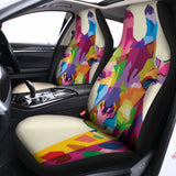 Colorful Giraffe Portrait Print Universal Fit Car Seat Covers 102422