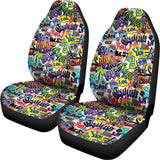 Colorful Graffiti Pattern Print Universal Fit Car Seat Covers 102422