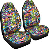 Colorful Graffiti Pattern Print Universal Fit Car Seat Covers 102422
