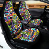 Colorful Graffiti Pattern Print Universal Fit Car Seat Covers 102422