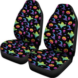 Colorful Halloween Party Pattern Print Universal Fit Car Seat Covers 102422