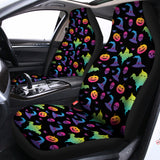 Colorful Halloween Party Pattern Print Universal Fit Car Seat Covers 102422