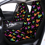 Colorful Heart Pattern Print Universal Fit Car Seat Covers 102422