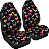 Colorful Heart Pattern Print Universal Fit Car Seat Covers 102422