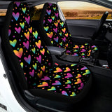 Colorful Heart Pattern Print Universal Fit Car Seat Covers 102422
