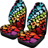 Colorful Heart Wave Pattern Print Universal Fit Car Seat Covers 102422