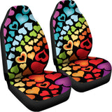 Colorful Heart Wave Pattern Print Universal Fit Car Seat Covers 102422