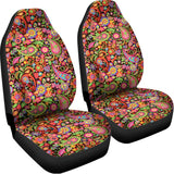 Colorful Hippie Peace Signs Print Universal Fit Car Seat Covers 102422