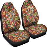 Colorful Hippie Peace Symbols Print Universal Fit Car Seat Covers 102422