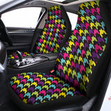 Colorful Houndstooth Pattern Print Universal Fit Car Seat Covers 102422