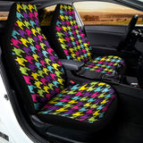 Colorful Houndstooth Pattern Print Universal Fit Car Seat Covers 102422