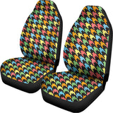 Colorful Houndstooth Print Universal Fit Car Seat Covers 102422