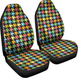 Colorful Houndstooth Print Universal Fit Car Seat Covers 102422
