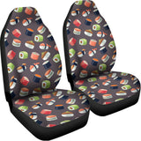 Colorful Japanese Sushi Pattern Print Universal Fit Car Seat Covers 102422