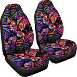 Colorful Leaf Tropical Pattern Print Universal Fit Car Seat Covers 102422