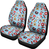 Colorful Medical Pattern Print Universal Fit Car Seat Covers 102422