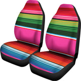 Colorful Mexican Blanket Stripe Print Universal Fit Car Seat Covers 102422