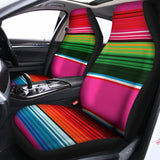 Colorful Mexican Blanket Stripe Print Universal Fit Car Seat Covers 102422