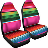 Colorful Mexican Blanket Stripe Print Universal Fit Car Seat Covers 102422