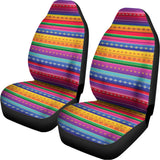 Colorful Mexican Serape Pattern Print Universal Fit Car Seat Covers 102422
