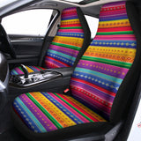 Colorful Mexican Serape Pattern Print Universal Fit Car Seat Covers 102422