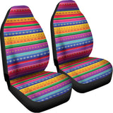 Colorful Mexican Serape Pattern Print Universal Fit Car Seat Covers 102422