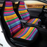 Colorful Mexican Serape Pattern Print Universal Fit Car Seat Covers 102422