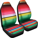 Colorful Mexican Serape Stripe Print Universal Fit Car Seat Covers 102422