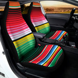 Colorful Mexican Serape Stripe Print Universal Fit Car Seat Covers 102422