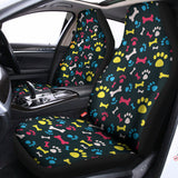 Colorful Paw And Bone Pattern Print Universal Fit Car Seat Covers 102422