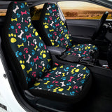Colorful Paw And Bone Pattern Print Universal Fit Car Seat Covers 102422