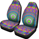 Colorful Psychedelic Optical Illusion Universal Fit Car Seat Covers 102422