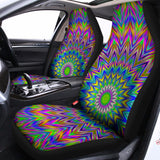 Colorful Psychedelic Optical Illusion Universal Fit Car Seat Covers 102422
