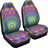 Colorful Psychedelic Optical Illusion Universal Fit Car Seat Covers 102422